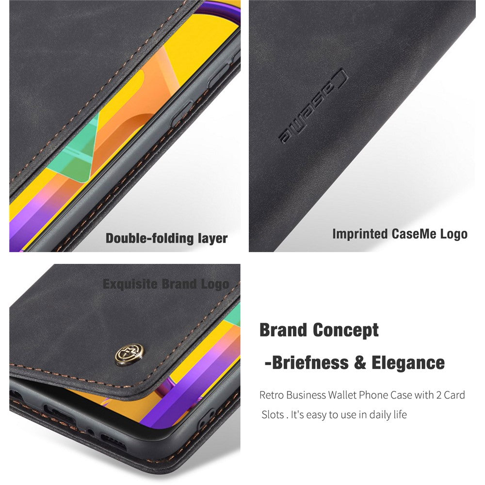 CASEME 013 Series Auto-absorbed Leather with Wallet Shell for Samsung Galaxy M30s/M21
