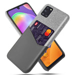 Mobilcover i stof + PC med PU-læderbelægning og kortholder til Samsung Galaxy A31
