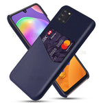 Mobilcover i stof + PC med PU-læderbelægning og kortholder til Samsung Galaxy A31