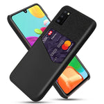 PU Leather Coated PC Phone Case with Card Slot for Samsung Galaxy A41 (Global Version)