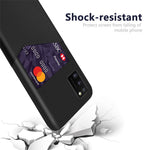 PU Leather Coated PC Phone Case with Card Slot for Samsung Galaxy A41 (Global Version)