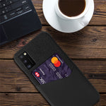 PU Leather Coated PC Phone Case with Card Slot for Samsung Galaxy A41 (Global Version)