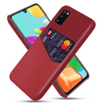PU Leather Coated PC Phone Case with Card Slot for Samsung Galaxy A41 (Global Version)