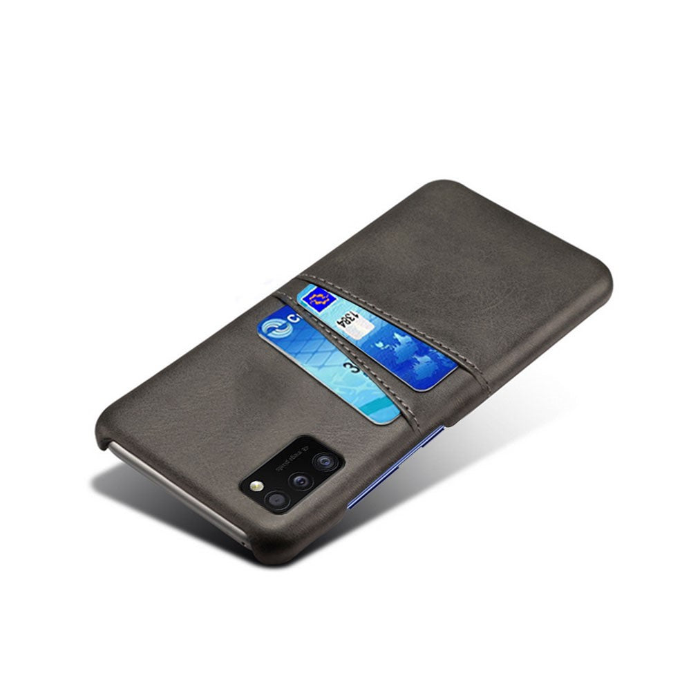 Double Card Slots PU Leather Coated Plastic Protector Case for Samsung Galaxy A41 (Global Version)