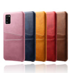 Double Card Slots PU Leather Coated Plastic Protector Case for Samsung Galaxy A41 (Global Version)