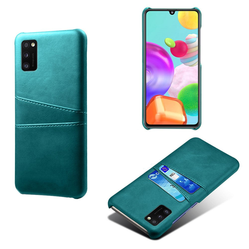 Double Card Slots PU Leather Coated Plastic Protector Case for Samsung Galaxy A41 (Global Version)