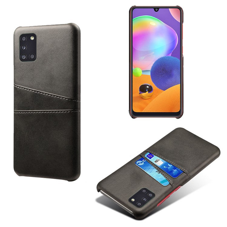 Hårdt PC-cover belagt med PU-læder til Samsung Galaxy A31