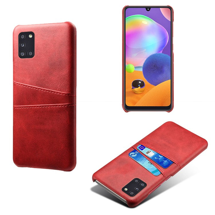 Hårdt PC-cover belagt med PU-læder til Samsung Galaxy A31