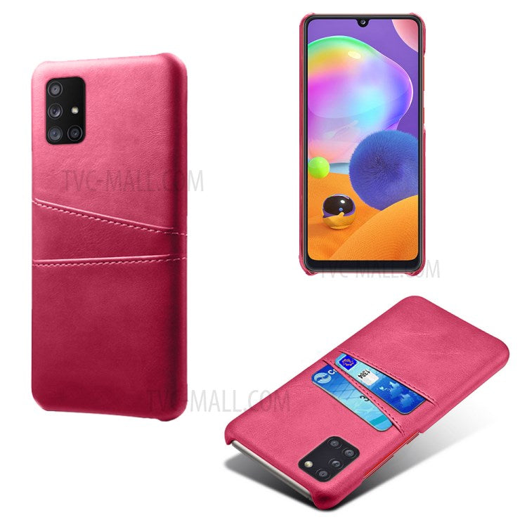 Hårdt PC-cover belagt med PU-læder til Samsung Galaxy A31