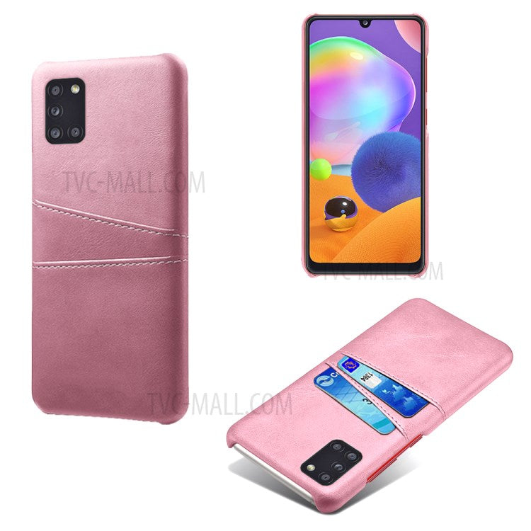 Hårdt PC-cover belagt med PU-læder til Samsung Galaxy A31