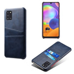 Hårdt PC-cover belagt med PU-læder til Samsung Galaxy A31