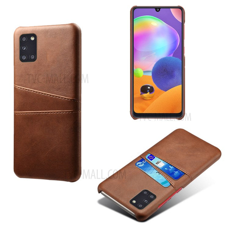 Hårdt PC-cover belagt med PU-læder til Samsung Galaxy A31