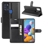 Litchi Texture Mobile Phone Shell Wallet Leather Cool Cover for Samsung Galaxy A21s Supporting Stand Phone Case