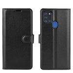 Litchi Texture Mobile Phone Shell Wallet Leather Cool Cover for Samsung Galaxy A21s Supporting Stand Phone Case