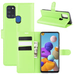 Litchi Texture Mobile Phone Shell Wallet Leather Cool Cover for Samsung Galaxy A21s Supporting Stand Phone Case