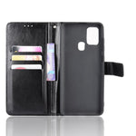 Crazy Horse Wallet Stand Leather Flip Cell Phone Cover for Samsung Galaxy A21s