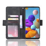 Kreditkortholder pung læderbeskyttelsesetui til Samsung Galaxy A21s, foldbart stativ telefoncover