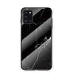 Marble Texture Tempered Glass + PC + TPU Hybrid Protection Case for Samsung Galaxy A31