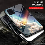 Starry Sky Pattern Tempered Glass + PC + TPU Hybrid Case for Samsung Galaxy A31