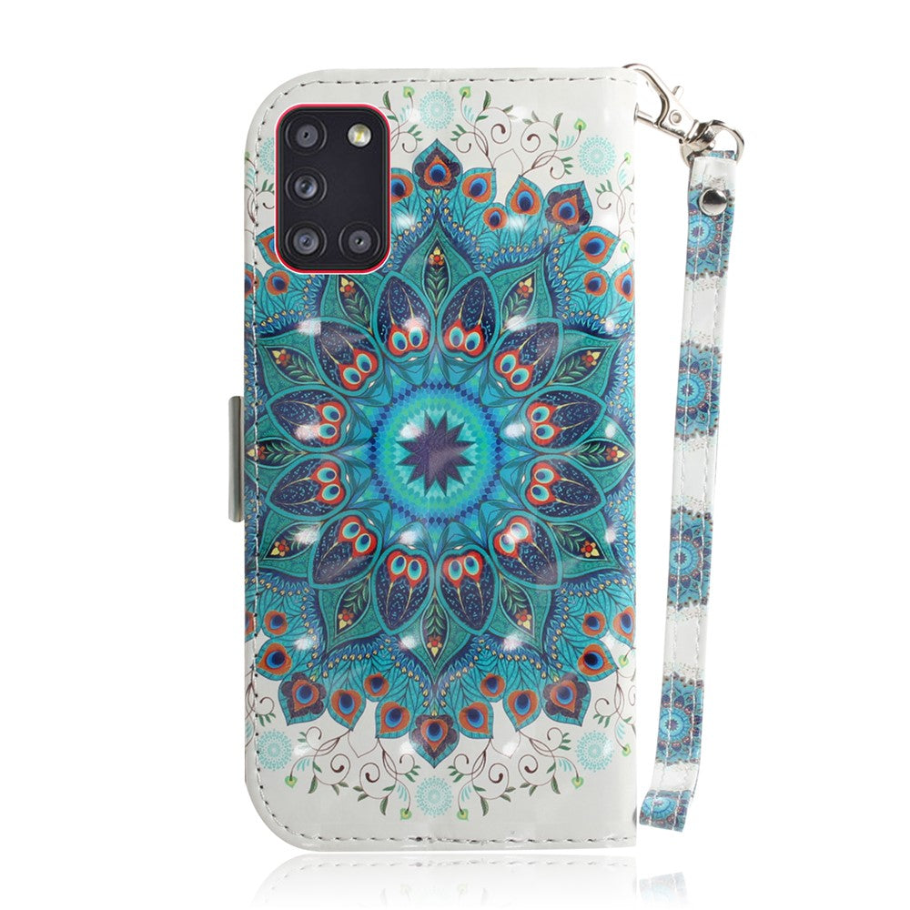 Pattern Printing Light Spot Decor Leather Wallet Phone Case Cover for Samsung Galaxy A31