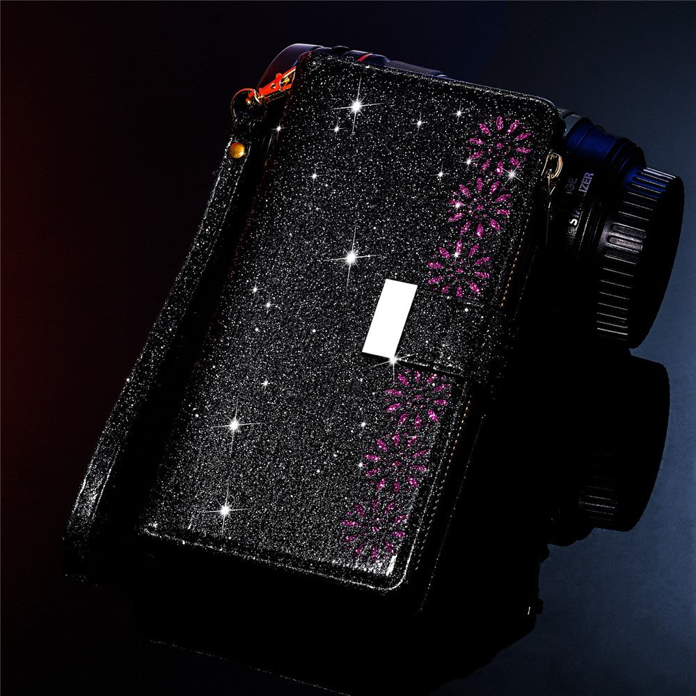 Glittery Starry Style Laserudskåret Lædercover til Samsung Galaxy A51 SM-A515