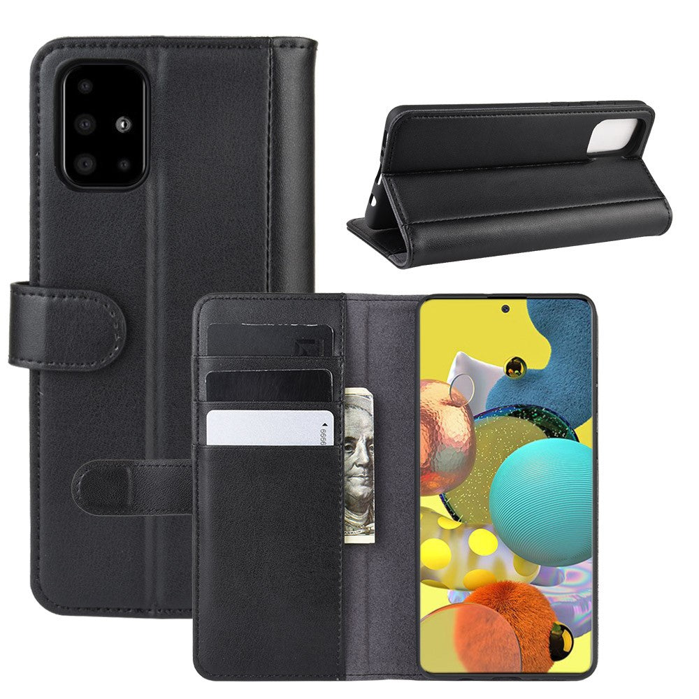 For Samsung Galaxy A51 5G SM-A516 Phone Cases Genuine Split Leather Wallet Mobile Cover Stand