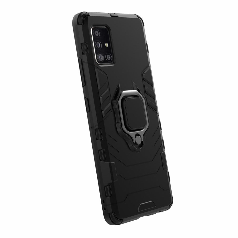 Cool Guard Ring Holder Kickstand PC TPU Hybrid Case Protective Shell for Samsung Galaxy A51 5G SM-A516