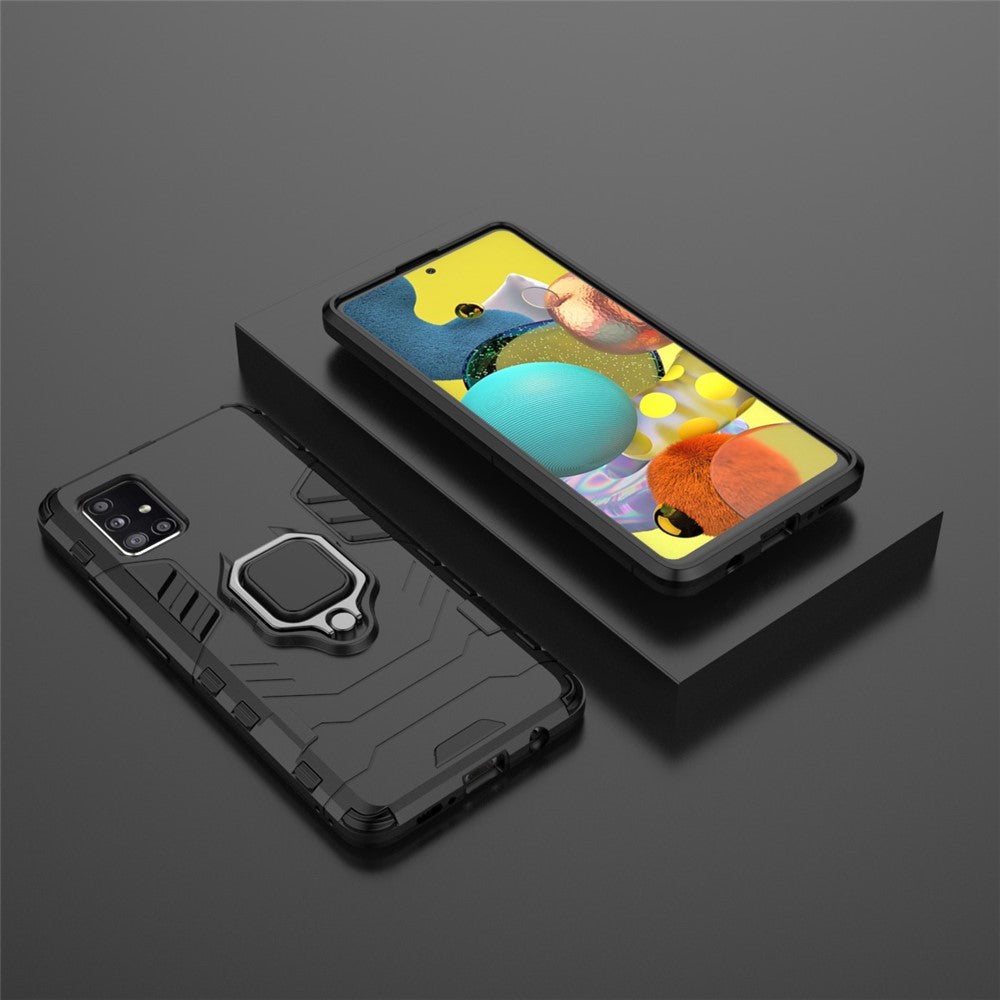 Cool Guard Ring Holder Kickstand PC TPU Hybrid Case Protective Shell for Samsung Galaxy A51 5G SM-A516