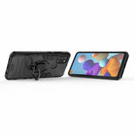 Cool Guard Ring Holder Kickstand PC TPU Hybrid Cover Beskyttende Skal til Samsung Galaxy A21s