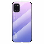 Gradient Color Tempered Glass + PC + TPU Cool Cover for Samsung Galaxy A31