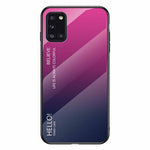 Gradient Color Tempered Glass + PC + TPU Cool Cover for Samsung Galaxy A31