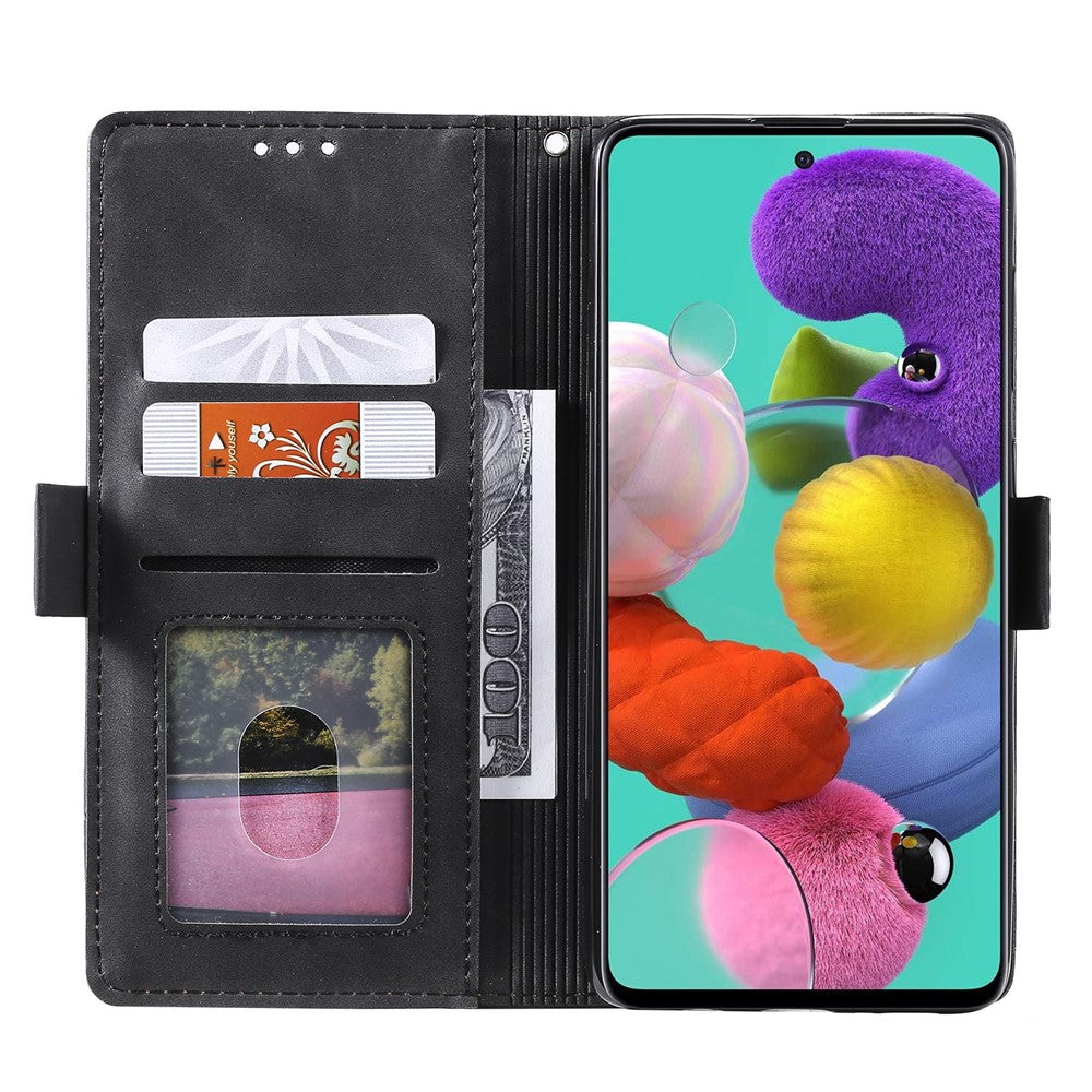 Vintage sammenføjet læderbeskyttelsesetui til Samsung Galaxy A71 5G SM-A716