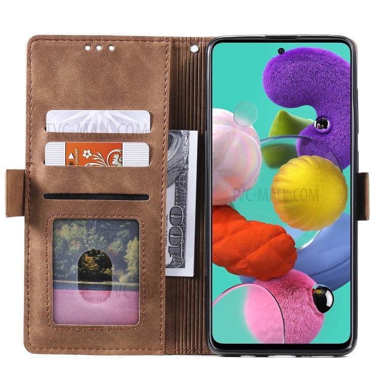 Stylish Retro Splicing Leather Cool Shell for Galaxy A31