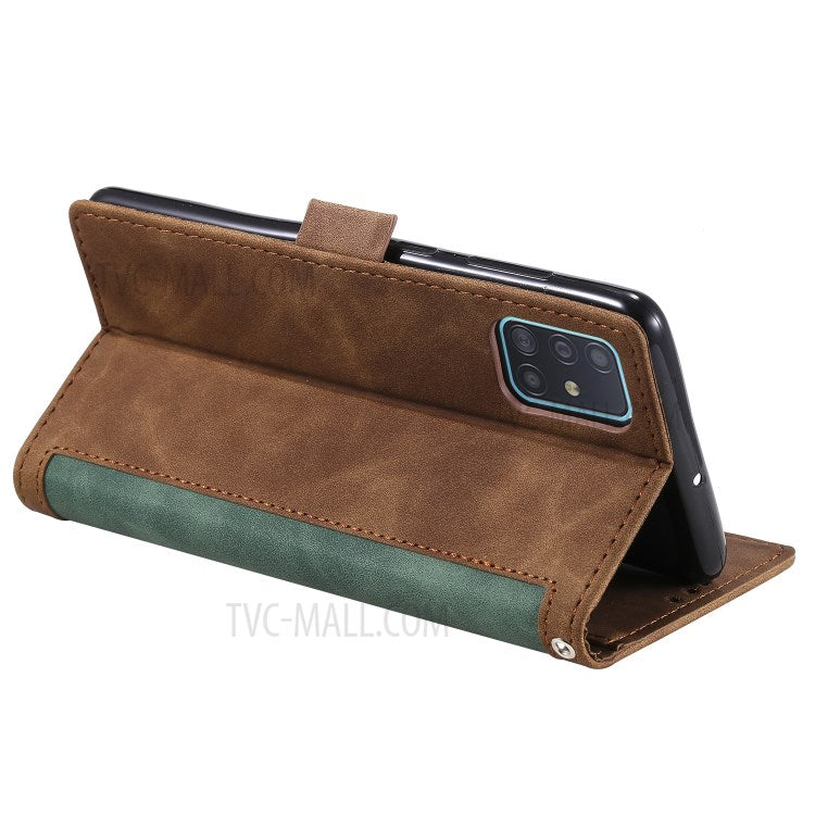 Stylish Retro Splicing Leather Cool Shell for Galaxy A31