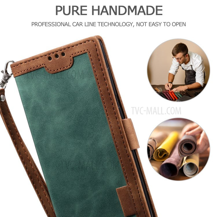 Stylish Retro Splicing Leather Cool Shell for Galaxy A31