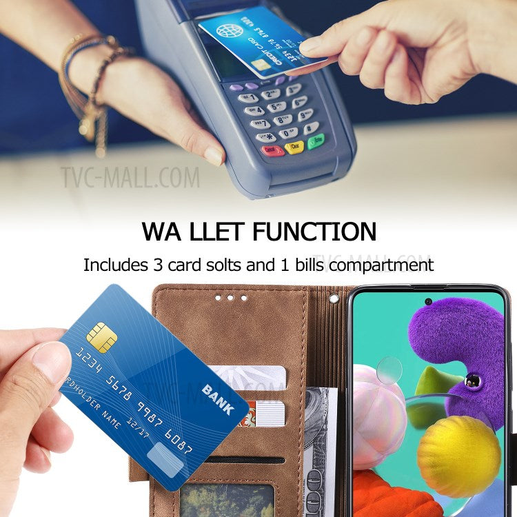 Stylish Retro Splicing Leather Cool Shell for Galaxy A31