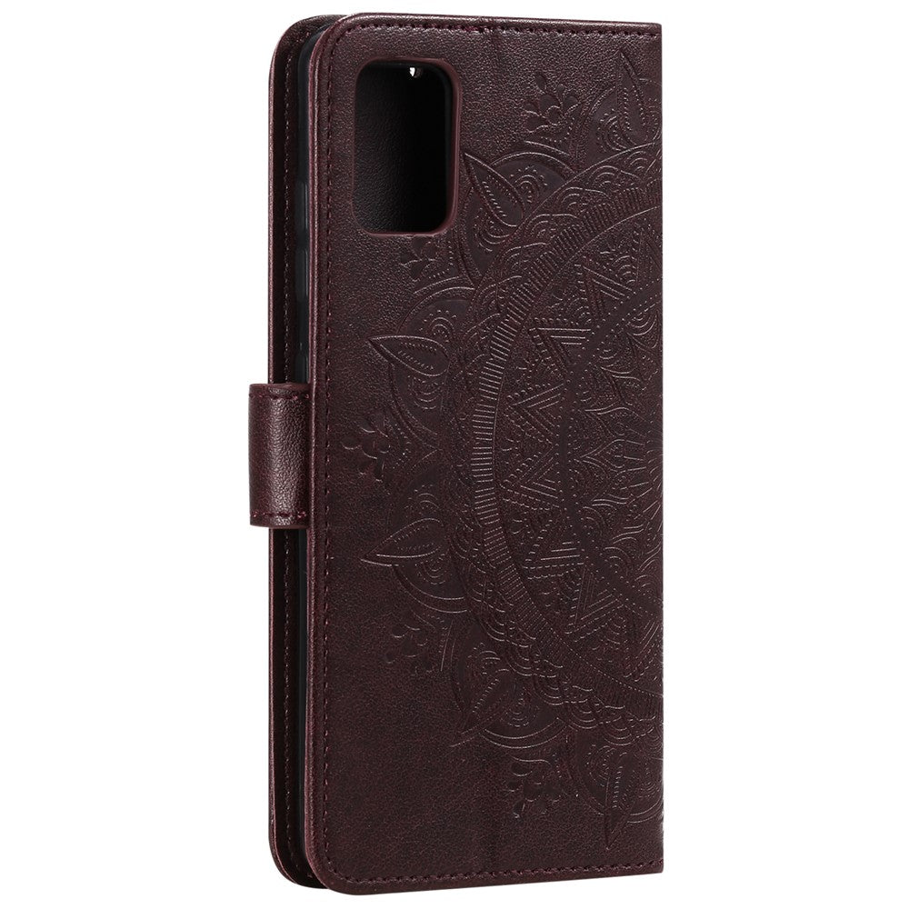 Imprint Flower Leather Cool Wallet Case for Samsung Galaxy A31