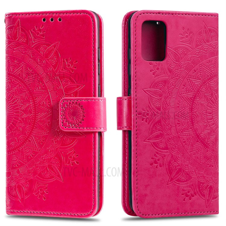 Läderfodral med tryckmönster och blommotiv för Samsung Galaxy A31