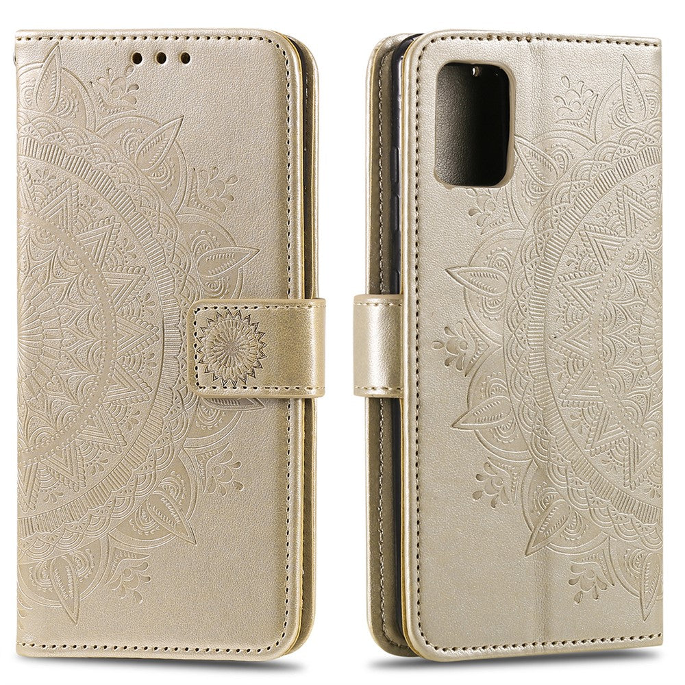 Imprint Flower Leather with Wallet Phone Casing for Samsung Galaxy A51 5G SM-A516