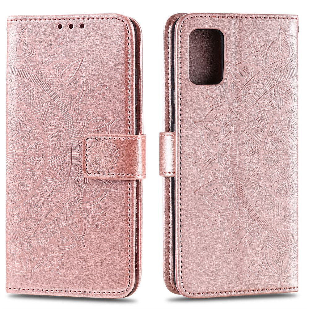 Imprint Flower Leather with Wallet Phone Casing for Samsung Galaxy A51 5G SM-A516