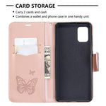 Imprint Butterfly Leather Wallet Phone Case for Samsung Galaxy A31