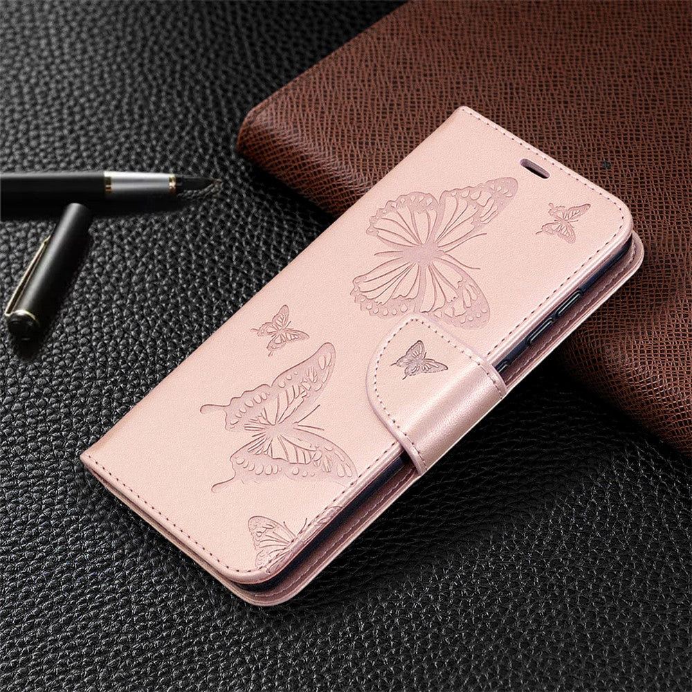Imprint Butterfly Leather Wallet Phone Case for Samsung Galaxy A31