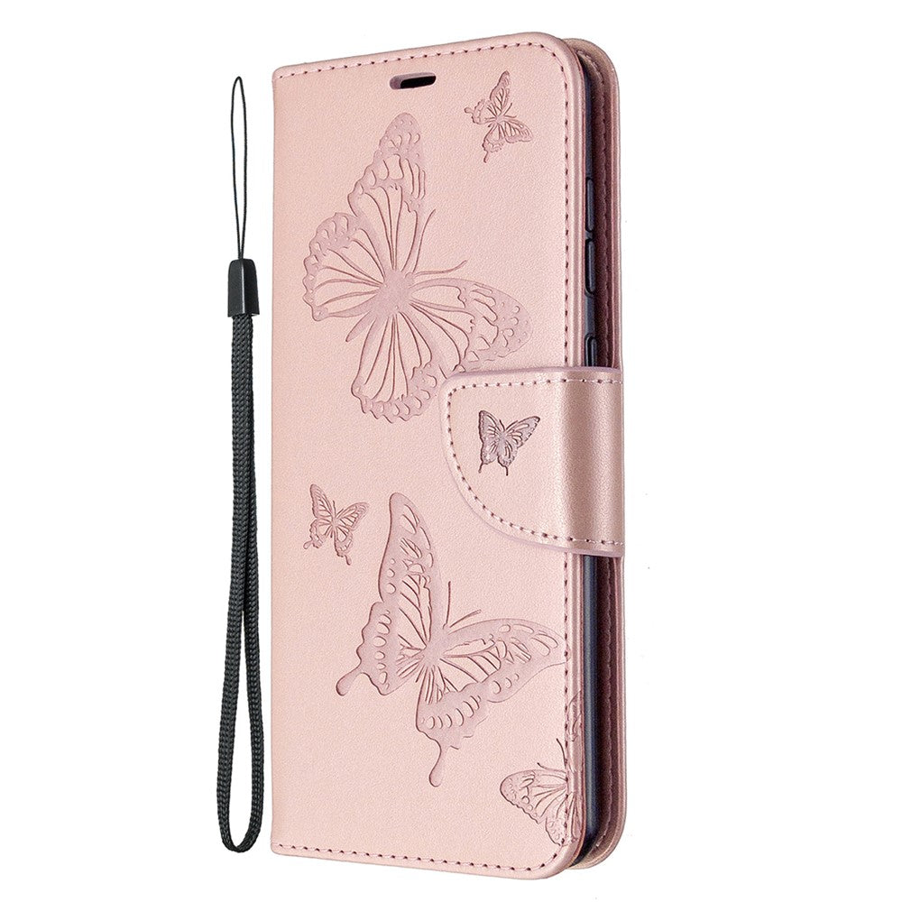 Imprint Butterfly Leather Wallet Phone Case for Samsung Galaxy A31