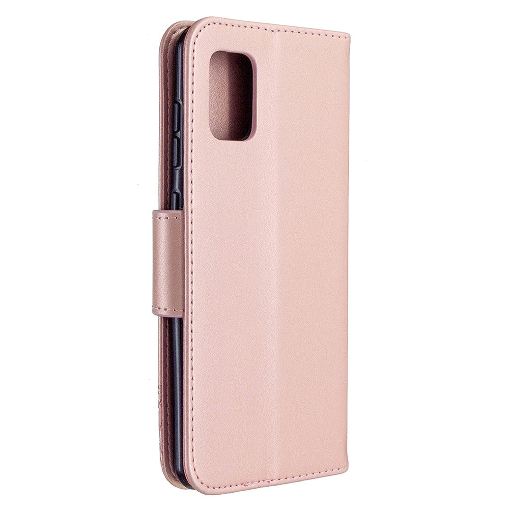 Imprint Butterfly Leather Wallet Phone Case for Samsung Galaxy A31