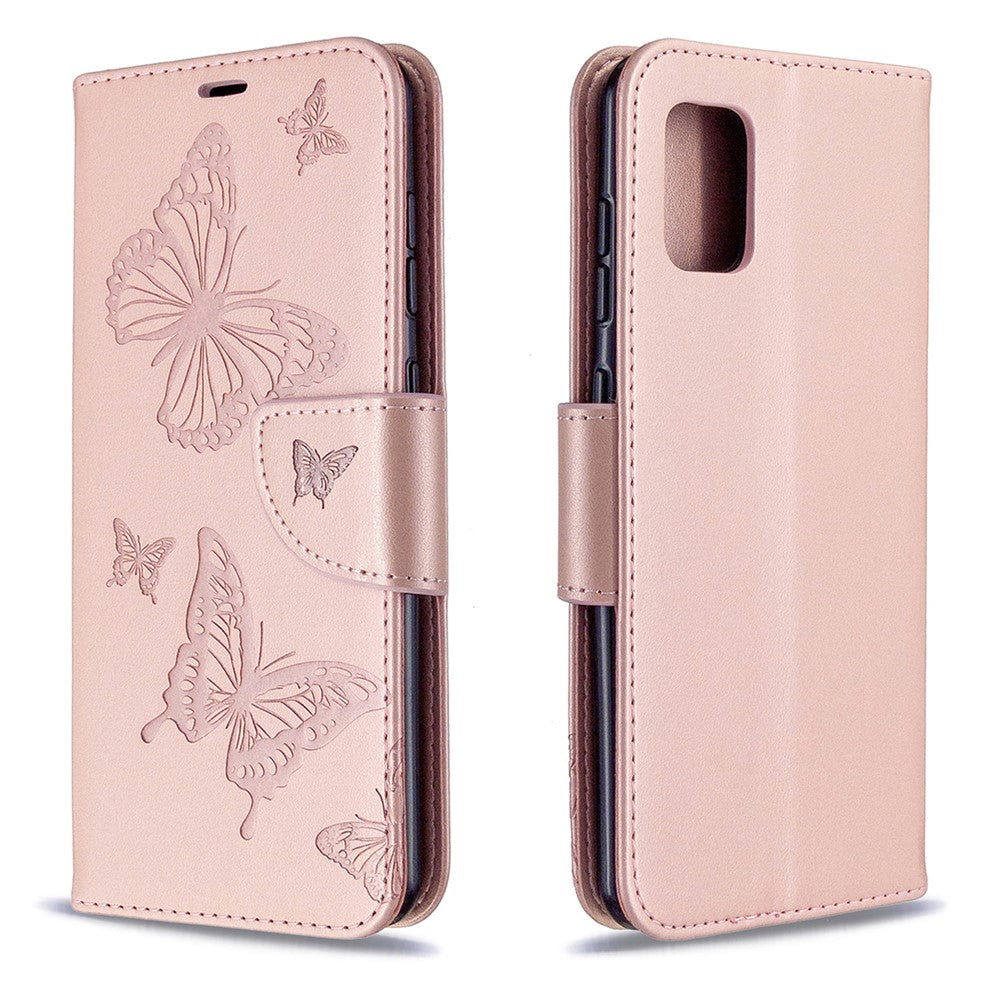 Imprint Butterfly Leather Wallet Phone Case for Samsung Galaxy A31