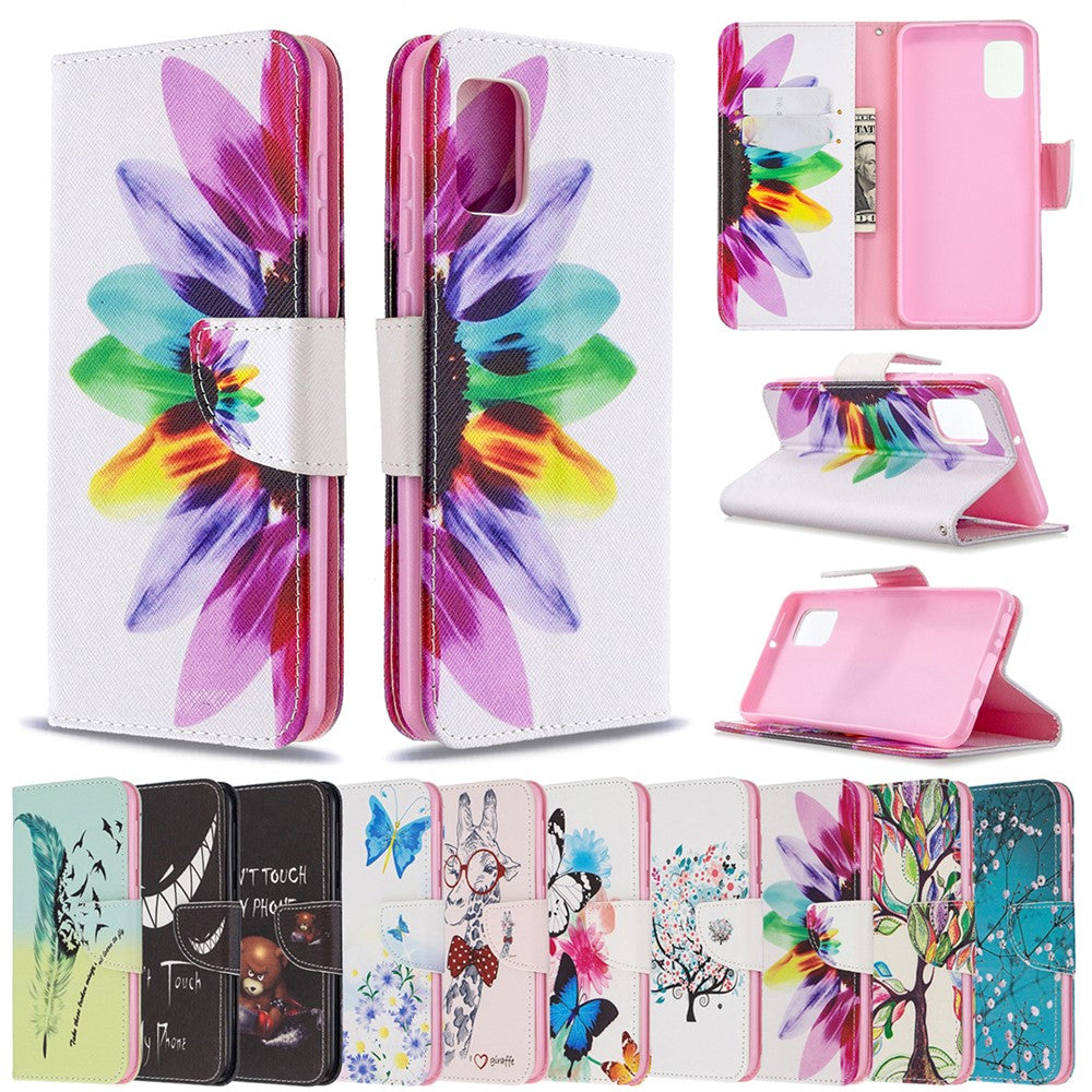 Pattern Printing Leather Wallet Protective Case for Samsung Galaxy A31