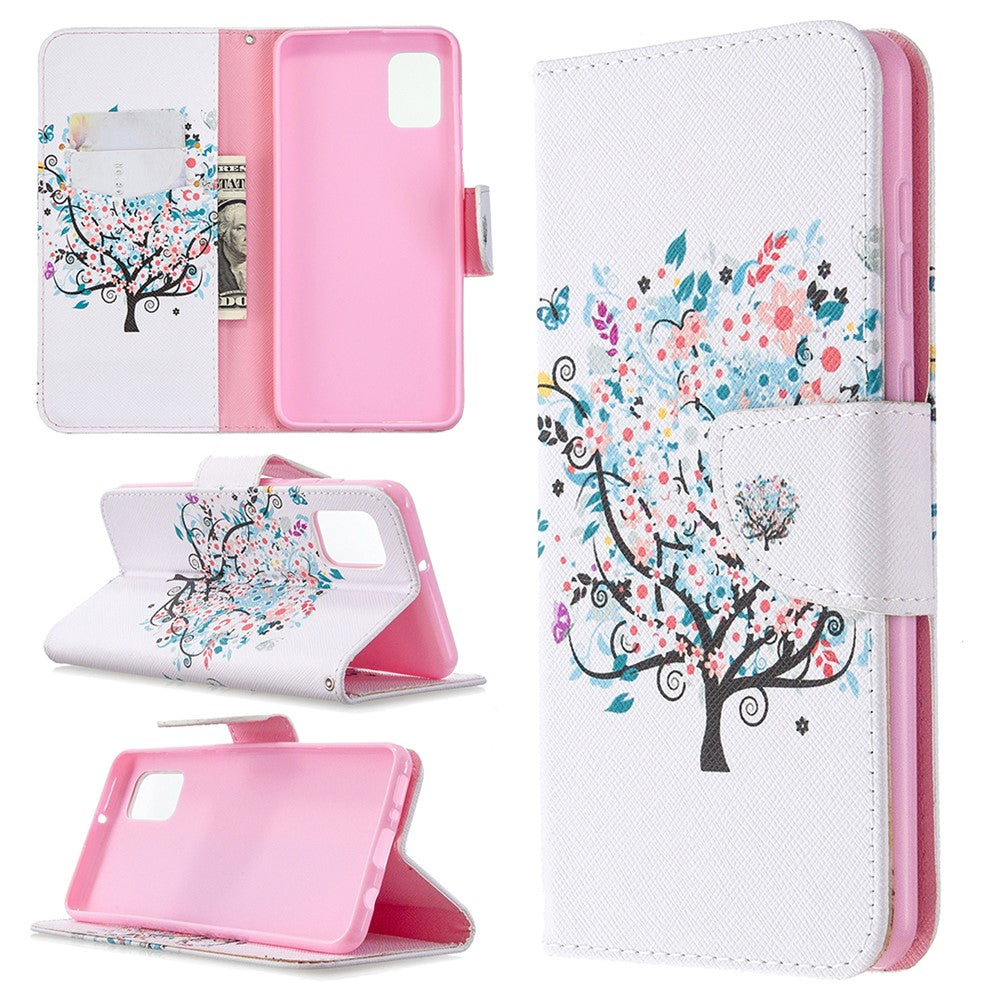 Pattern Printing Leather Wallet Protective Case for Samsung Galaxy A31