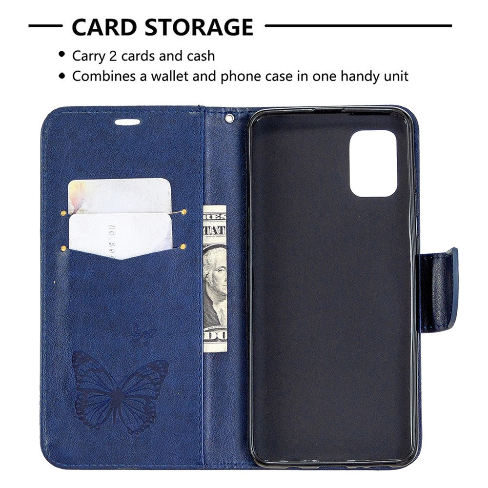 Imprint Butterfly Wallet Leather Case for Samsung Galaxy A31