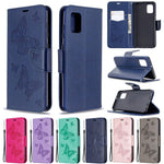 Imprint Butterfly Wallet Leather Case for Samsung Galaxy A31