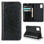 Crazy Horse Skin Genuine Leather Wallet Phone Case for Samsung Galaxy A41 (Global Version)